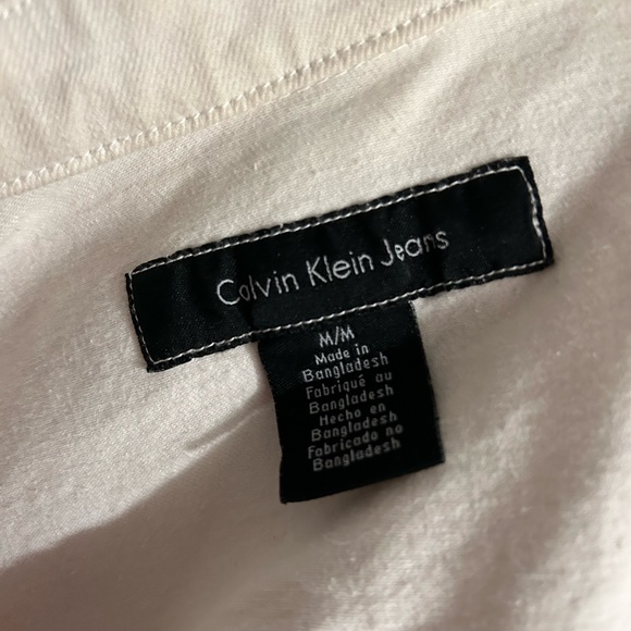 Calvin Klein Jeans White Denim Jacket - Picture 3 of 3